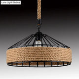 Metal Beige Industrial Drum Pendant Light Fixture For Dining Room