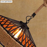 Metal Beige Industrial Drum Pendant Light Fixture For Dining Room