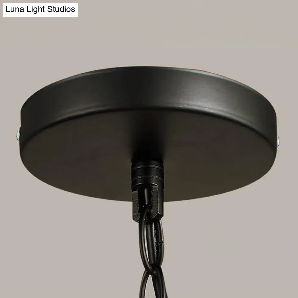 Metal Black Pendant Chandelier - Swirled Arm 5-Light Fixture For Living Room