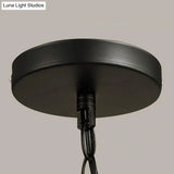 Metal Black Pendant Chandelier - Swirled Arm 5-Light Fixture For Living Room