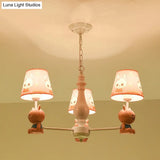 Metal Bunny Pendant Light With Fabric Shade - Adorable Pink Hanging Lights For Girls Bedroom