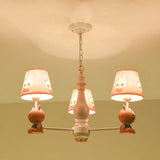 Metal Bunny Pendant Light With Fabric Shade - Adorable Pink Hanging Lights For Girls Bedroom 3 /