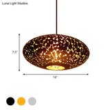 Metal Ceiling Lamp Lantern - Silver/Bronze/Brass 1 Head Pendant Light For Bedroom