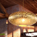 Metal Ceiling Lamp Lantern - Silver/Bronze/Brass 1 Head Pendant Light For Bedroom Brass