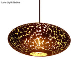 Metal Ceiling Lamp Lantern - Silver/Bronze/Brass 1 Head Pendant Light For Bedroom
