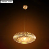 Metal Ceiling Lamp Lantern - Silver/Bronze/Brass 1 Head Pendant Light For Bedroom