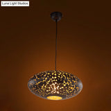 Metal Ceiling Lamp Lantern - Silver/Bronze/Brass 1 Head Pendant Light For Bedroom