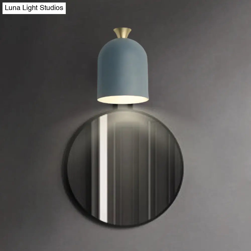 Metal Cloche Wall Sconce With Adjustable Macaron Lighting For Bedroom
