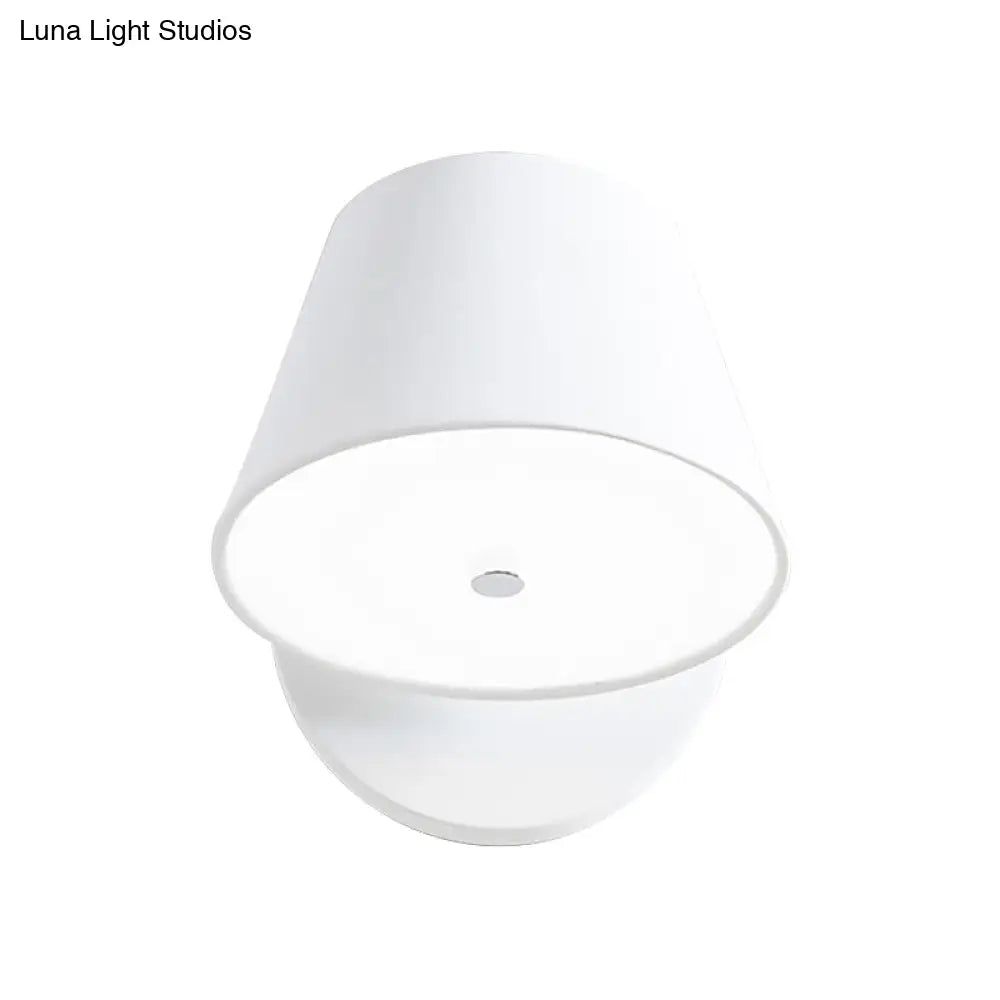 Metal Cone Wall Sconce - 1 Light In White/Warm With Pink Yellow And Black Accents