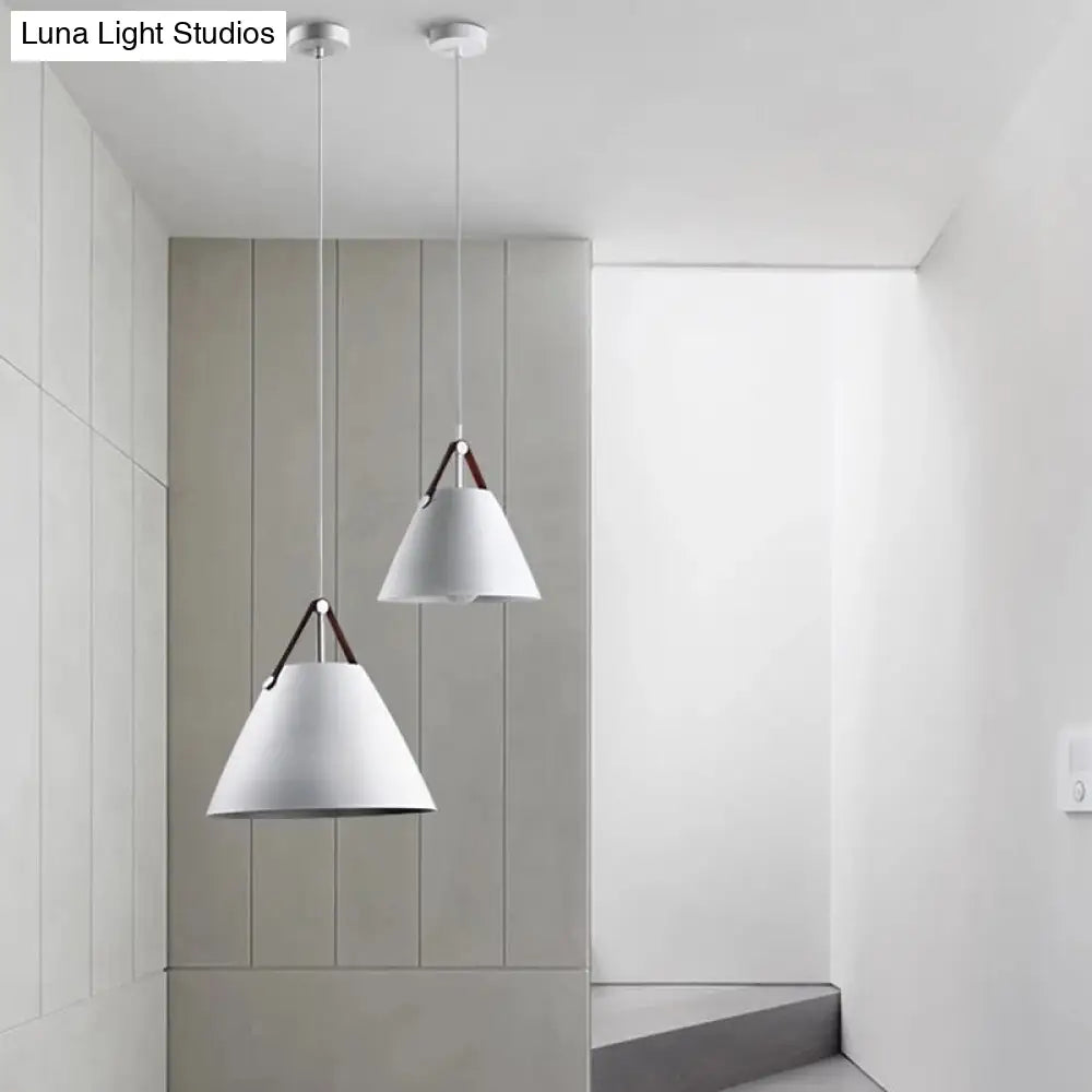Metal Conical Suspension Pendant Ceiling Light - Minimalist Style For Living Room