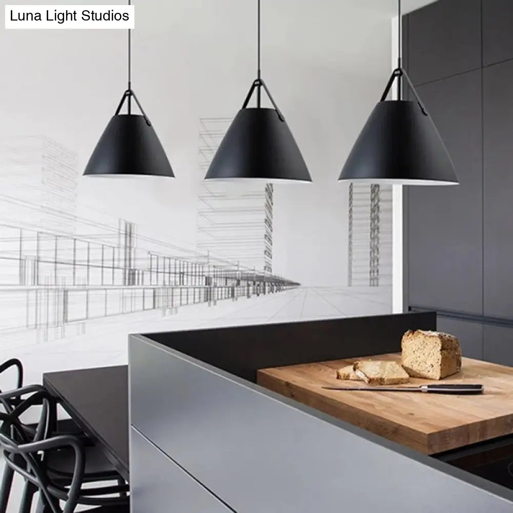 Metal Conical Suspension Pendant Ceiling Light - Minimalist Style For Living Room