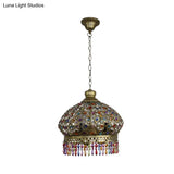 Metal Dome Chandelier Light Fixture - 14/18 Width Decorative 3-Light Hanging Lamp For Living Room In