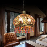 Metal Dome Chandelier Light Fixture - 14/18 Width Decorative 3-Light Hanging Lamp For Living Room In