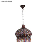 Metal Dome Chandelier Light Fixture - 14/18 Width Decorative 3-Light Hanging Lamp For Living Room In