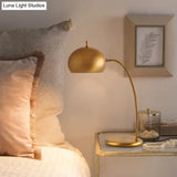 Metal Dome Nightstand Light - Modern Brass Design For Bedroom Table Lighting