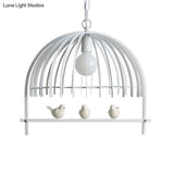 Metal Dome Shade Ceiling Pendant Light With Bird Cage Design - Lodge Style 1-Bulb Indoor Hanging