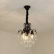 Metal Drop Pendant Chandelier With Crystal Draping - Traditional Branch Design Black / 12.5
