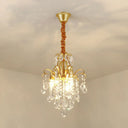 Metal Drop Pendant Chandelier With Crystal Draping - Traditional Branch Design Gold / 12.5