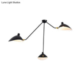 Metal Duckbill Hanging Lamp Post Modern 2/3/5 Lights Black Living Room Chandelier Light