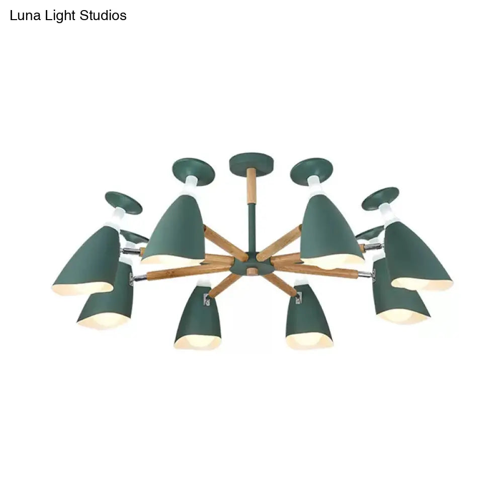 Metal Goblet Chandelier Loft Suspension Light For Baby Bedroom - Rotatable And Stylish Macaron