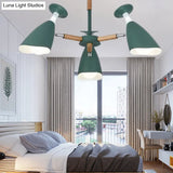 Metal Goblet Chandelier Loft Suspension Light For Baby Bedroom - Rotatable And Stylish Macaron