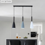 Metal Goblet Shade Hanging Light - Macaroon Style 3 Lights Perfect For Dining Room And Foyer
