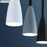 Metal Goblet Shade Hanging Light - Macaroon Style 3 Lights Perfect For Dining Room And Foyer