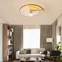 Metal Gold Flush Mount Ceiling Lamp - C-Shaped Design Led Bedroom Lighting 16’/19.5’ Wide / 16’