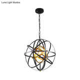 Metal Hanging Lamp - Traditional Black Pendant Lighting 1 Light For Dining Room