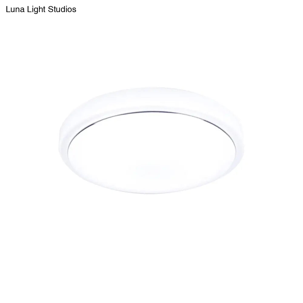 Metal Led Ceiling Light Fixture With Acrylic Shade For Hallway - Warm/White 7.5’/9’/12’ Dia
