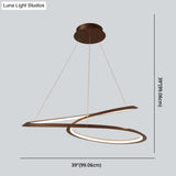 Metal Led Chandelier: Sleek Seamless Curves For Minimalistic Dining Room Lighting