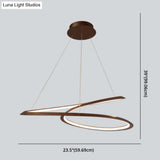 Metal Led Chandelier: Sleek Seamless Curves For Minimalistic Dining Room Lighting