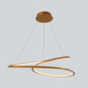 Metal Led Chandelier: Sleek Seamless Curves For Minimalistic Dining Room Lighting Gold / 23.5 Warm