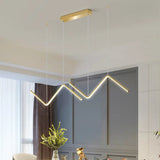 Modern Black/Gold Led Multi-Light Ceiling Fixture With Thin Metal Suspension And Warm/White Glow