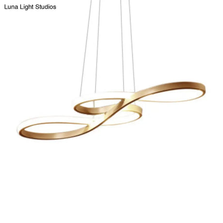 Metal Music Note Led Pendant Light For Dining Room Elegant Chandelier Lighting