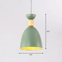 Metal Nordic-Style Down Lighting Pendant For Bell Dining Room With Single Bulb Green