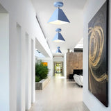 Metal Pyramid Ceiling Light For Modern Kid’s Bedroom Blue