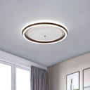 Metal Round Flush Ceiling Light - Simple Gold/Coffee Led Mount Lamp 16.5’/20.5’ Width
