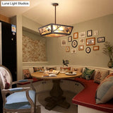 Metal Semi Flush Ceiling Mounted Lamp Fixture - Tapered Design Traditional Rust Finish Ideal For