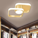 Metal Square Frame Led Gold Flush Mount Ceiling Light In Warm/White / Warm