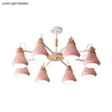 Metal Urn Shaped Suspension Light - Pink Kindergarten Macaron Style Chandelier