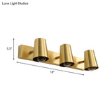Metal Vanity Lighting Antiqued Brass Cup Shape Wall Sconce Lamp - 1/2/3 Heads