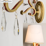 Metal Wall Lamp - Country Style Gold Cone Sconce Light For Bedroom (With/Without Shade)