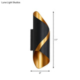 Metal Wall Light With Post-Modern Led Technology Black & Gold Finish