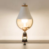 Metal Wall Sconce Light With Funnel Shade - Nordic Style Ideal For Child Bedroom Or Kitchen White