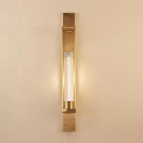 Metal Wall Sconce Lighting - Luxury 1-Bulb Gold Living Room Light With Clear Glass Shade