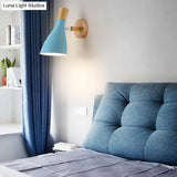 Metal Wood Horn Wall Lamp - Macaroon 1 Light For Living Room & Child Bedroom