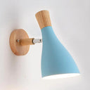 Metal Wood Horn Wall Lamp - Macaroon 1 Light For Living Room & Child Bedroom Blue