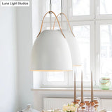 Metallic 1-Head Dome Down Lighting Ceiling Lamp In Green/White/Grey For Living Room