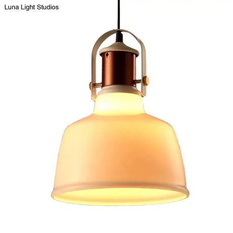 Metallic Barn Ceiling Pendant - Vintage Style 1-Light Restaurant Lamp With 47’ Hanging Cord In